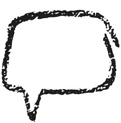 Oval and round chalk, crayon hand drawing speech bubble. Grunge texture illustration for design template business presentation, school education.