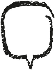 Oval and round chalk, crayon hand drawing speech bubble. Grunge texture illustration for design template business presentation, school education.