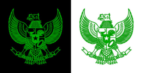 garuda logo - green on black and transparent background