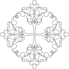 Sketch vector illustration silhouette drawing ornament icon logo symbol classic vintage ethnic floral traditional 