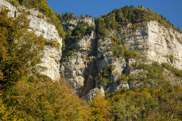 A rock face at lake walensee