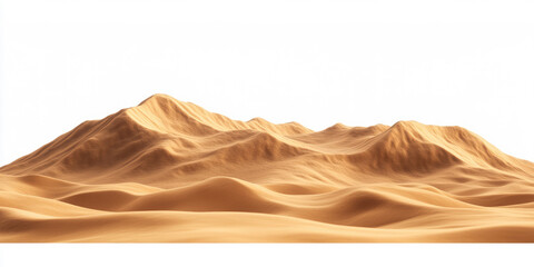 Golden sand dunes forming a mountainous desert landscape