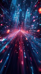 Fototapeta premium High speed transmission in a abstract style, AI concept with technology