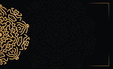 Luxury gold mandala arabesque background design for elegant menus, flyers, invitations, and brochures