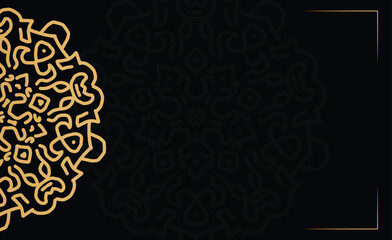 Mandala gold arabesque background design for elegant brochures, menus, flyers, and invitations