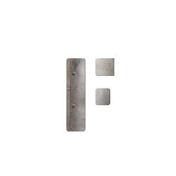 recommend clip art: Metal industrial Latin letter F isolated