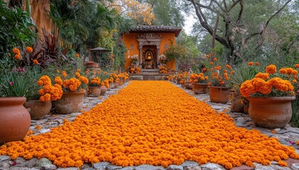 Orange Flower Path to Shrine