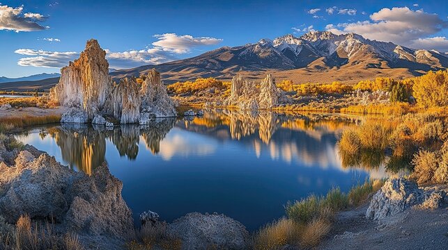 Mono Lake California, Mono lake is know for the unusual rock formation called called tufa towers