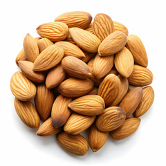Fototapeta premium almond nuts on white background. Almond nuts isolated on white background