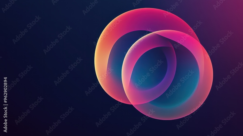 Aufkleber abstract logo formed by overlapping circles in a gradient that evokes a sense of growth and transfor