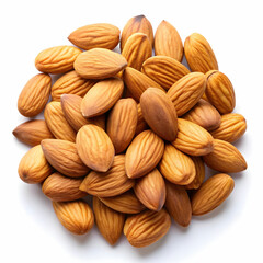 Fototapeta premium almond nuts on white background. Almond nuts isolated on white background