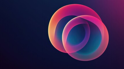 abstract logo formed by overlapping circles in a gradient that evokes a sense of growth and transformation