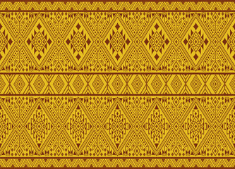 Local pattern ethnic Thai North-East style very nice design for decorate products and other. snake, monster, myth, lines, doodle, local, art work, etnic, yellow, brown, african, aztec, geometrical.