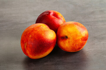 Ripe sweet juicy fresh red nectarines