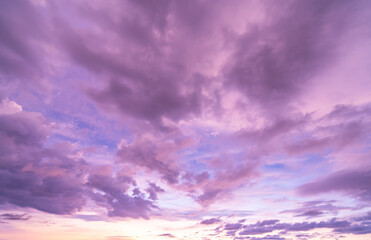 Landscape view colorful sunset or sunrise sky, Beautiful Light Sunset or sunrise,Colorful clouds majestic scenery sunset sky, Amazing clouds Wonderful background
