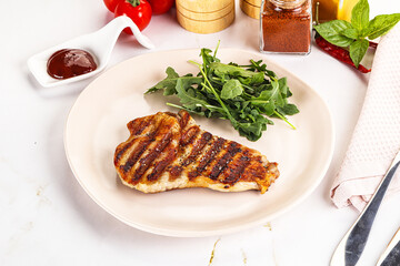 Delicous grilled pork meat steak