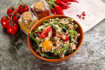 Vegan boiled quinoa with vegetables