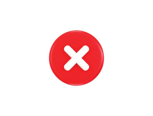 Fototapeta premium 3d red cross rejection icon vector illustration