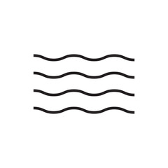Simple wave icon, sea or ocean, abstract business logo. Black linear icon with editable stroke on white background