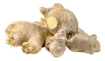 fresh ginger root isolated