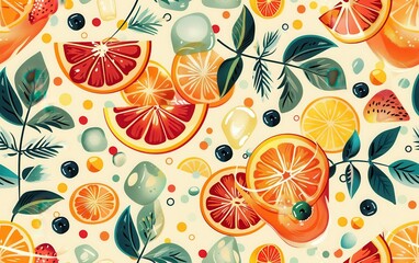 Summer Fruit Cocktail Pattern