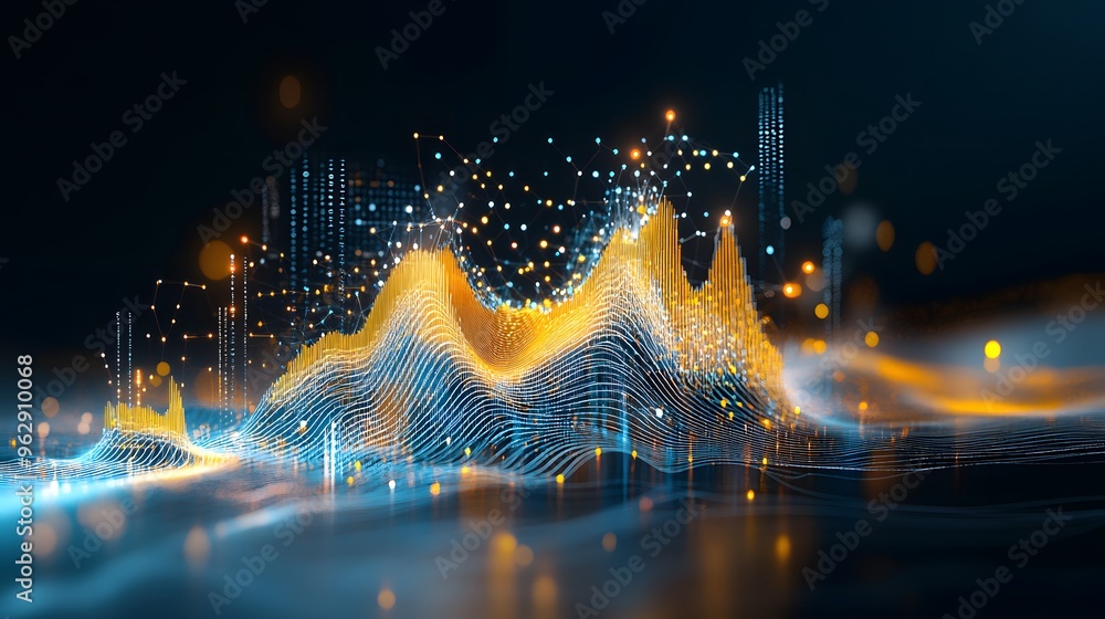 Aufkleber abstract technology background with glowing lines and dots.