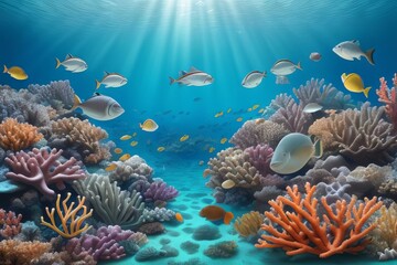 Naklejka premium coral reef in the sea