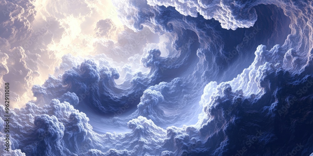Poster 3D cartoon rendering of fractal clouds ideal as a backdrop for projects related to the universe cosmos astronomy science and education