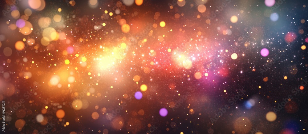 Aufkleber Fireworks with a blurred milky way background in 3D cartoon rendering