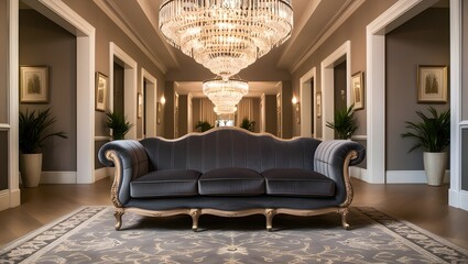 modern living hall with sofa