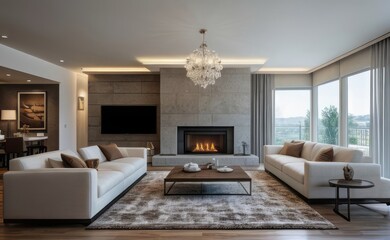 Fototapeta premium modern luxury living room interior design