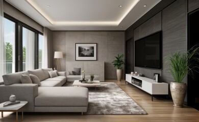 Fototapeta premium Modern luxury living room interior design
