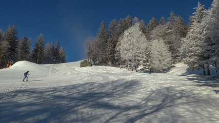 ski slope in domobianca during winter