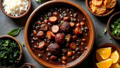 Feijoada Brazilian Black Bean Stew with Sausage