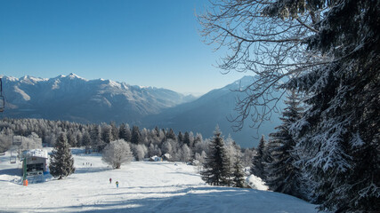 landscape during winter in lusentino alp