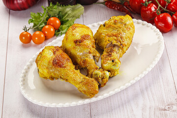 Roasted Chicken leg drumsticks with curry sauce