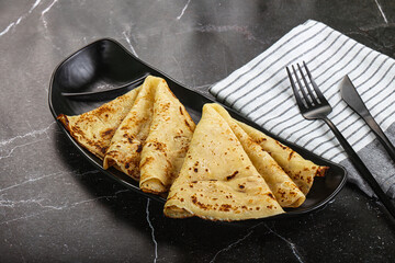 Sweet homemade pancake for breakfast