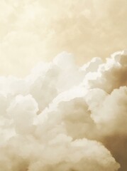 Soft Beige Light Illuminating Clouds