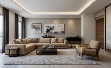 Fototapeta premium modern luxury living room interior design