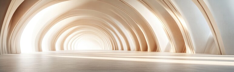 Naklejka premium Abstract architectural background featuring an arched interior in a 3D rendering