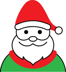 Merry Christmas and happy new year greeting card with cute Santa Claus collection. Holiday cartoon characters set. -Vector