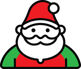 Merry Christmas and happy new year greeting card with cute Santa Claus collection. Holiday cartoon characters set. -Vector