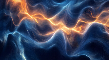 Fototapeta premium abstract organic lines as wallpaper texture Abstract Wavy Lines in a Gradient of Blue, Orange, and Pink organic lines as abstract wallpaper background design, Generative AI 