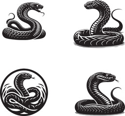 silhouette of clean vector of Black Viper isolated on white background

