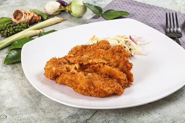 Tonkatsu fried cutlet with cabbage