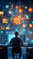 Programmer Working Late at Night.