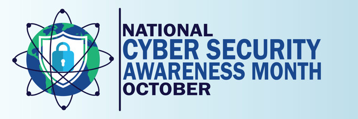 National Cyber Security Awareness Month. October. Suitable for greeting card, poster and banner. Vector illustration