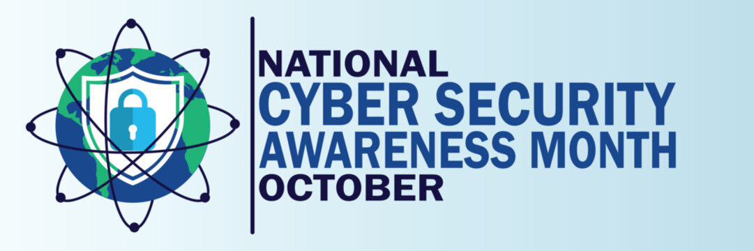 National Cyber Security Awareness Month. October. Suitable for greeting card, poster and banner. Vector illustration