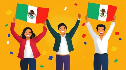 Patriotic display: engaging depiction of the Mexican Independence Day flag, essence of national unity, historical significance celebratory elements.