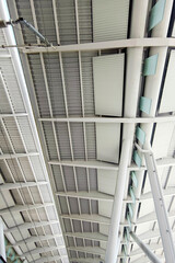 Technical ceiling at the station above passing electric trains.